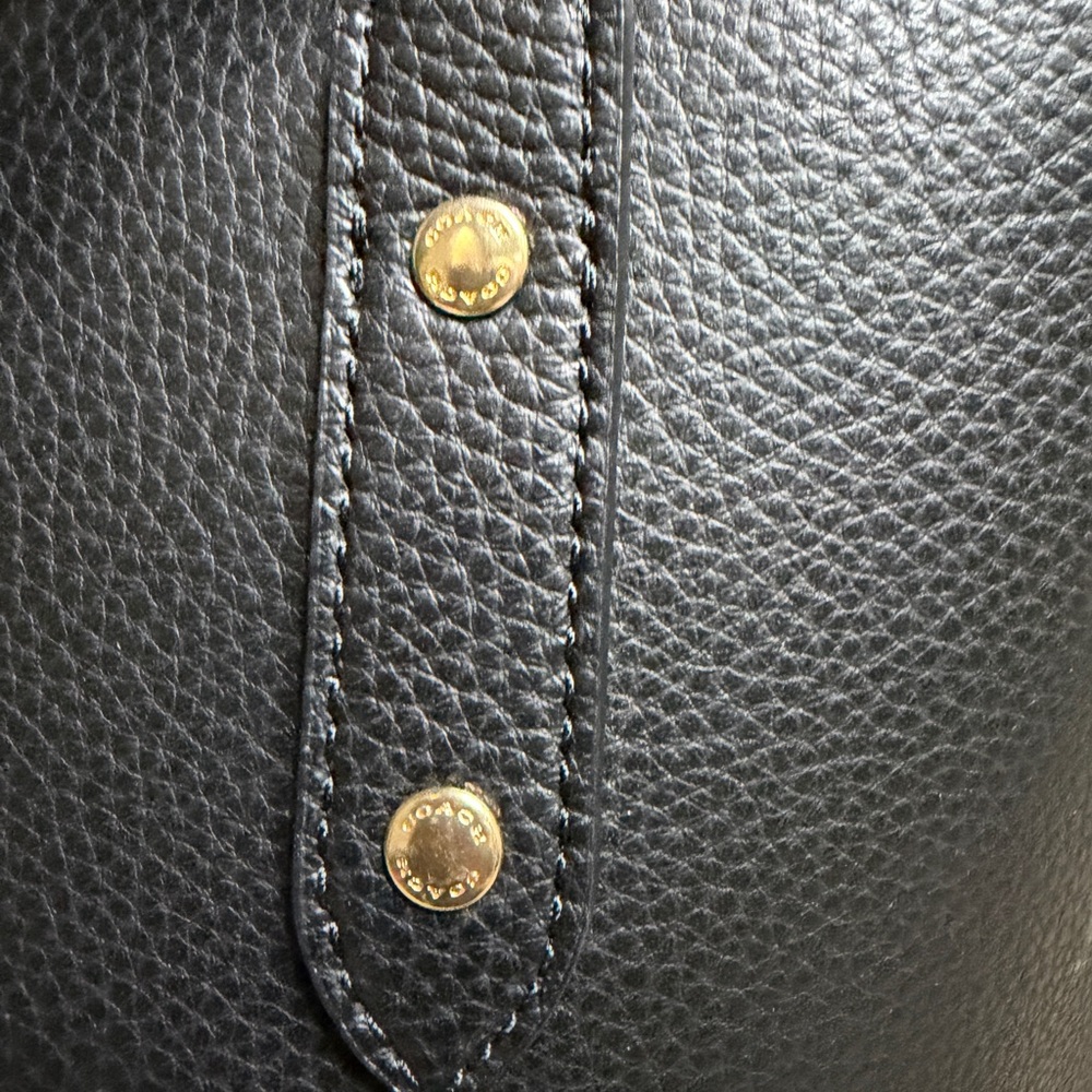 Coach Black Tote with Gold Accents - Picture 6 of 16